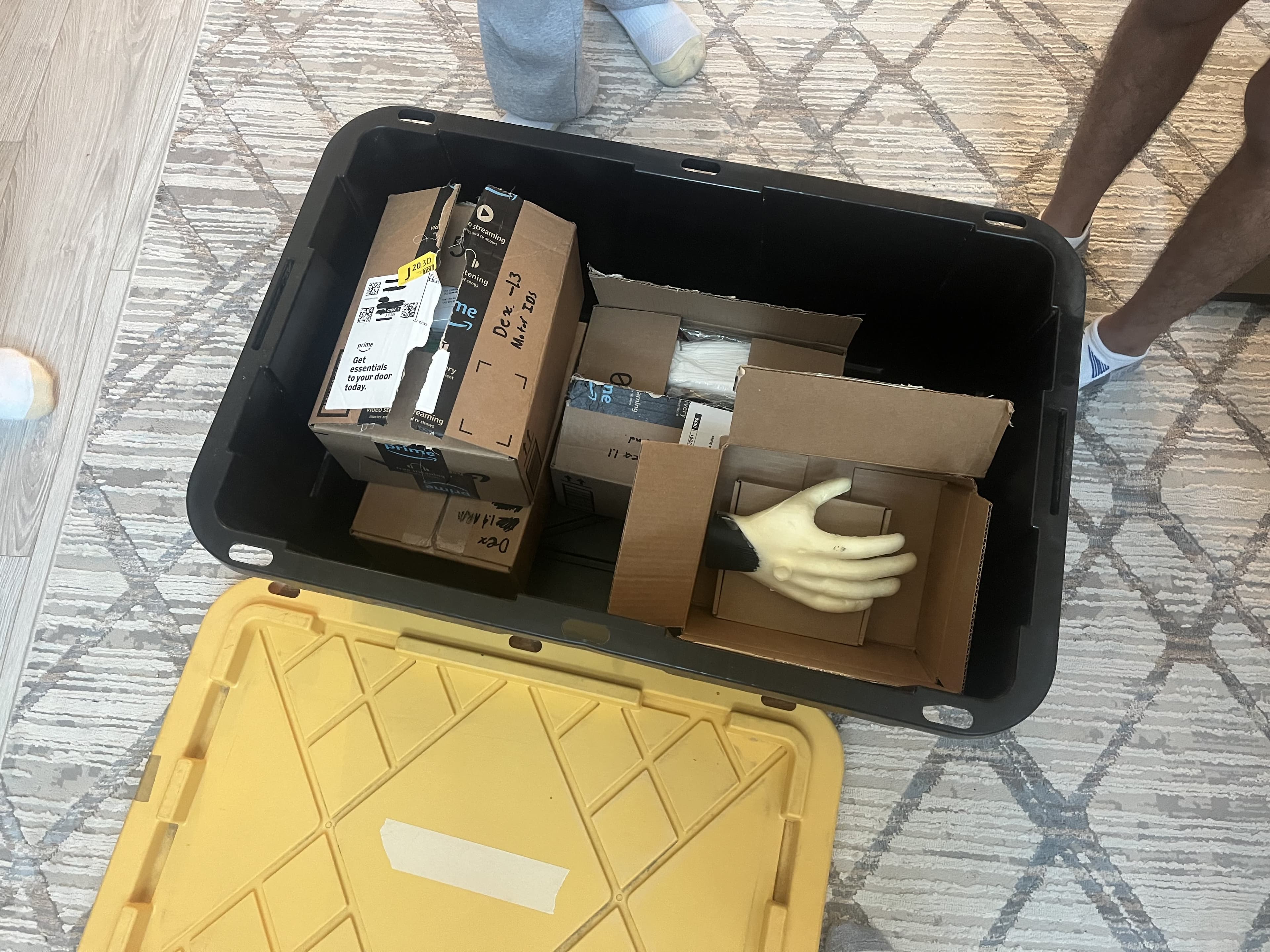 Unpacking the parts bin at kickoff